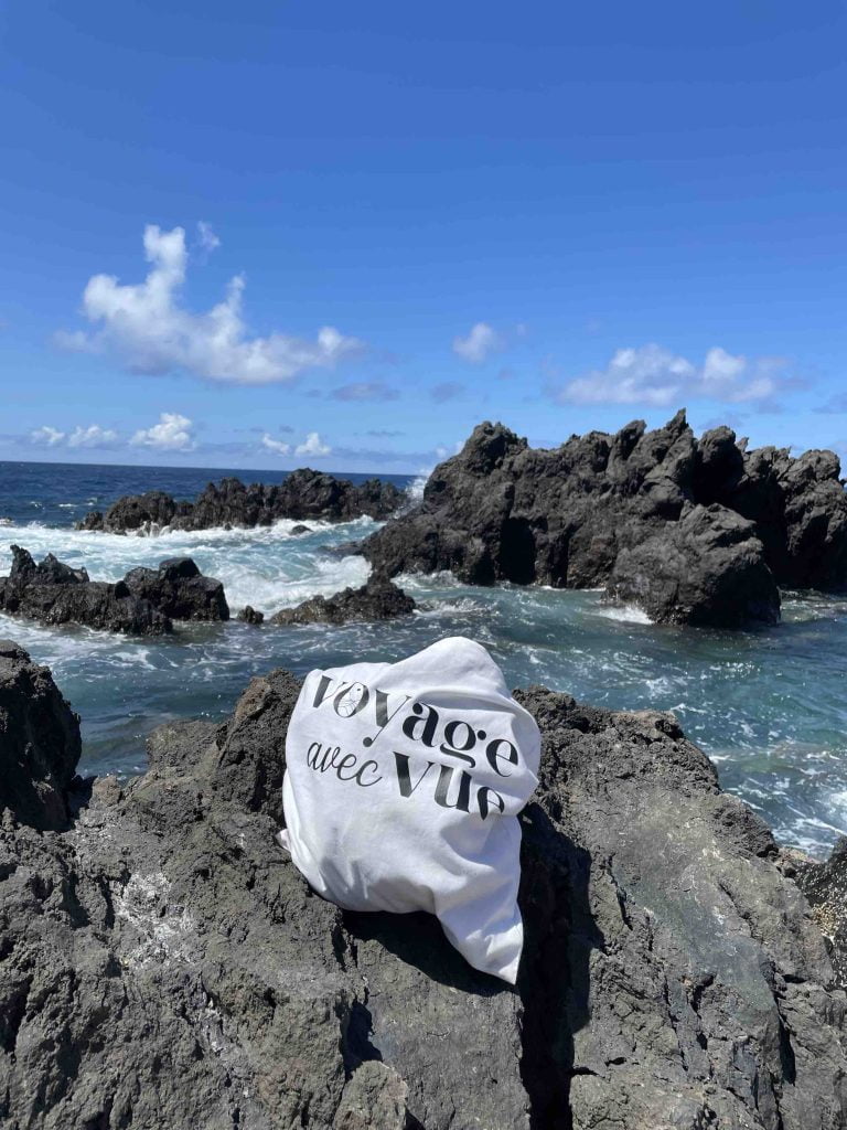 sac voyage avec vue avec océan atlantique en fond