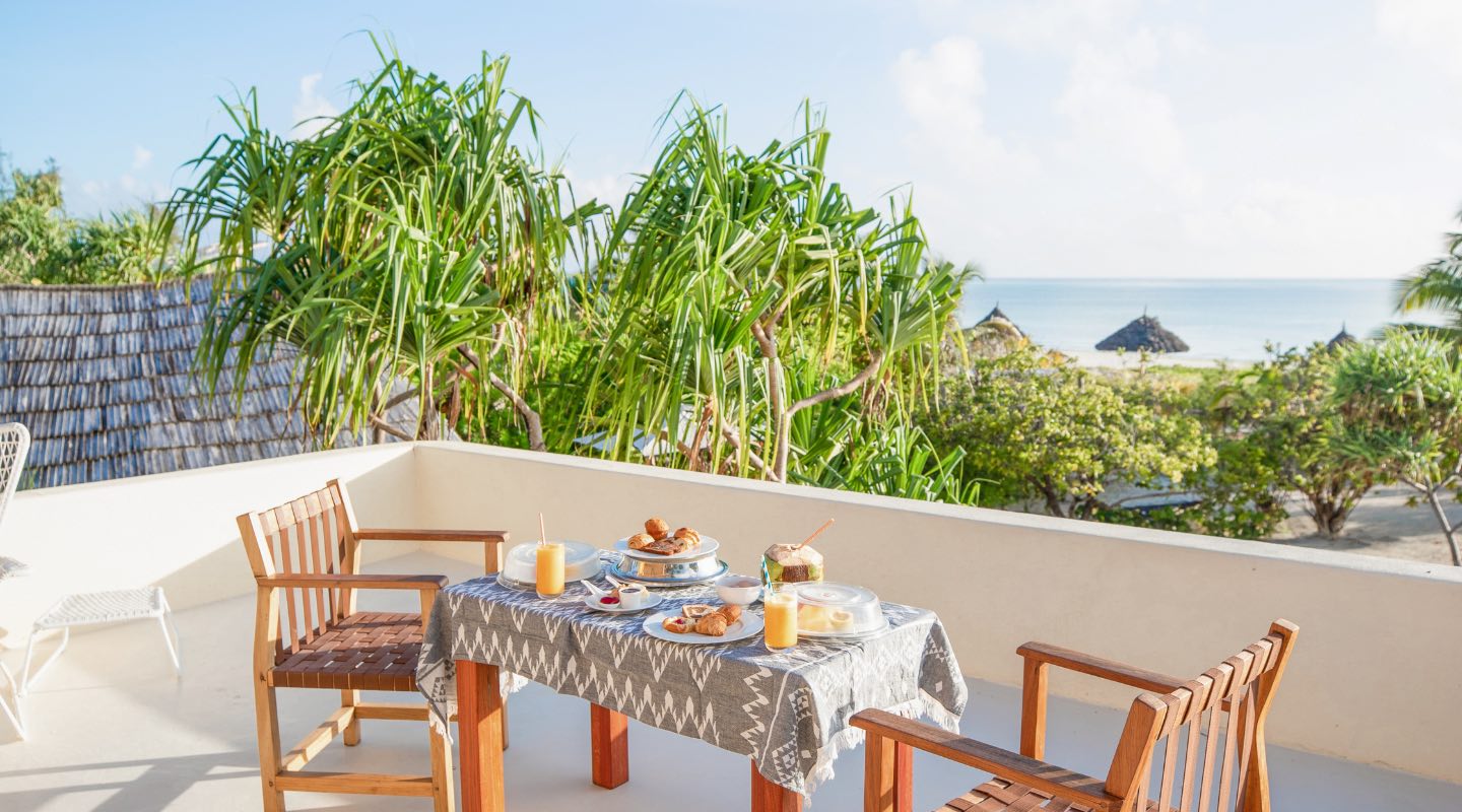 petit-déjeuner installé white sand villas