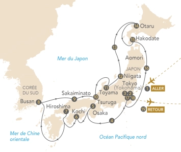 carte croisière japon 2024 avec voyages d'exception